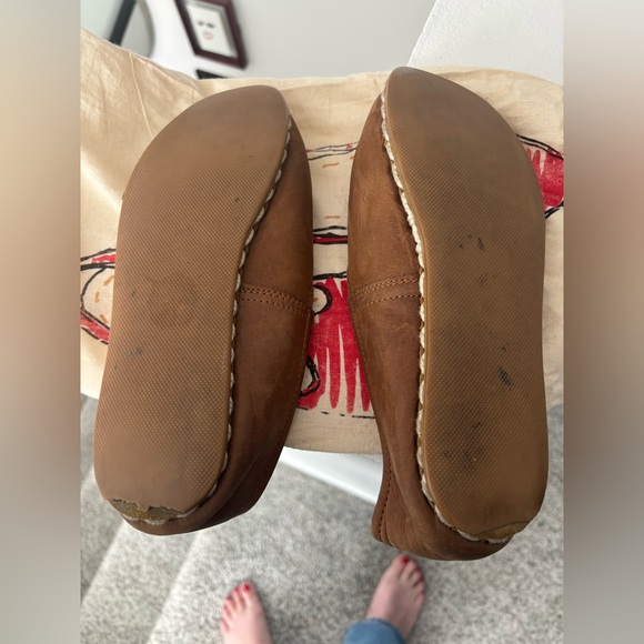 Sabah Brown Leather Slip-On Shoes Size 39 - Picture 6 of 9